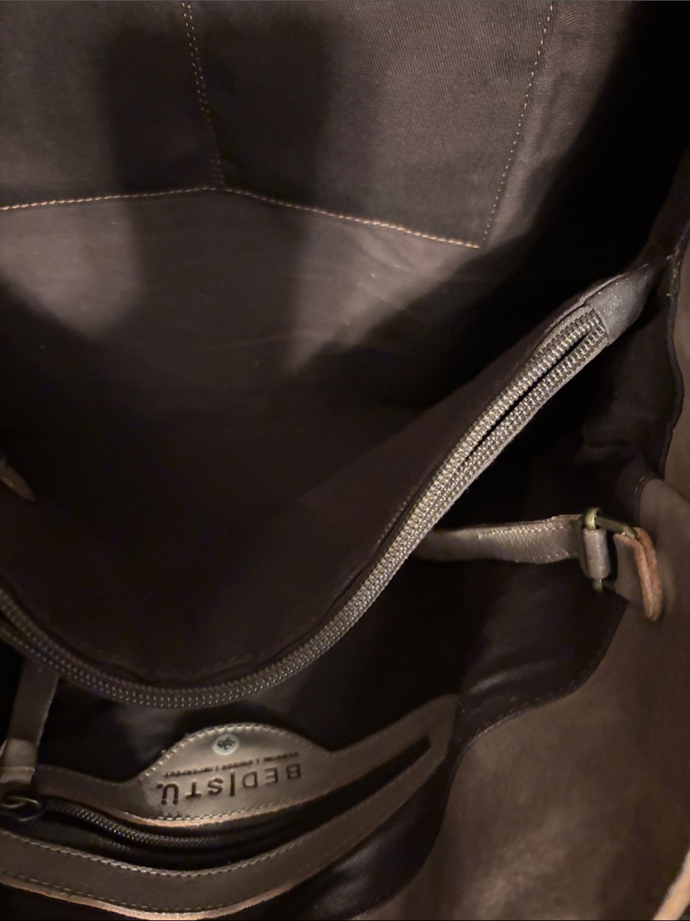 BED|STU (Taupe Driftwood) Leather Convertible Tote/Shoulder Satchel Bag (NWOT) - Picture 4 of 5